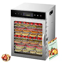 Desidratador de Alimentos Yinglom Prata 12 Bandejas Inox Dupla Ventilação 800W 110V