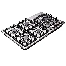 Forno cooktop a gás 5 bocas Deli-Kit inox escovado embutir queimadores triplos e selados 110V