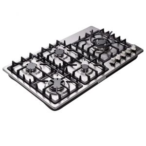 Forno cooktop a gás 5 bocas Deli-Kit inox escovado embutir queimadores triplos e selados 110V