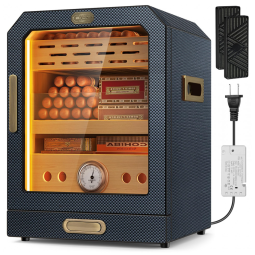 Umidor para charutos: Armário de Charutos SEMKONT com Design Elegante e Capacidade para 100-150 Charutos de Fibra de Carbono