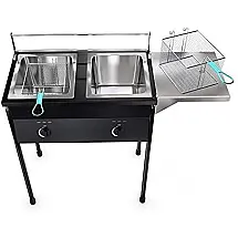 Fritadeira Profissional a Gás com 2 Cestas de Capacidade, Aço Inoxidável, Bioexcel