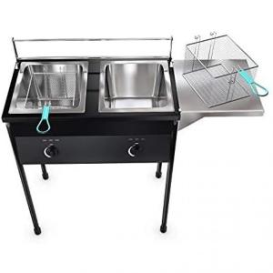 Fritadeira Profissional a Gás com 2 Cestas de Capacidade, Aço Inoxidável, Bioexcel