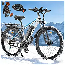 Bicicleta Elétrica PUJH para Adultos, Motor de 1500W, 48V 17.5Ah 840Wh, 29' Ebike Rápida, 32 mph 3080 Milhas, Suspensão Dianteira Freio