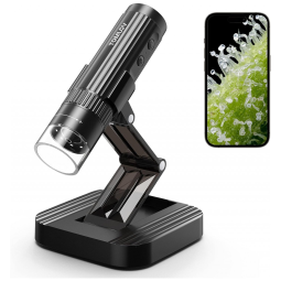 Microscópio Digital sem Fio 50X 1000X 1080P HD WiFi Portátil USB Trichome, 5V TOMLOV DM1S, Preto