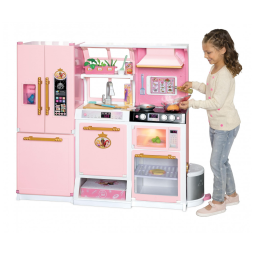 Cozinha de Brinquedo Interativa com 35 Acessórios Estilo Princesa Disney, Rosa