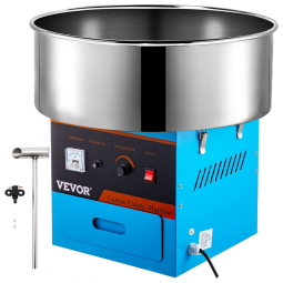 Máquina de Algodão Doce Elétrica com Controle de Temperatura, 900W, 110v, VBENLEM Cotton Candy Machine, Azul