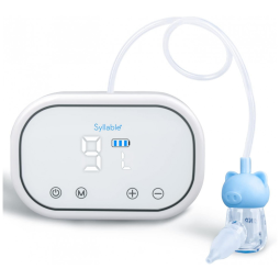 Aspirador Nasal Elétrico para Bebê Syllable com 9 Velocidades e Modo Duplo, 110V Branco
