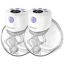 Bomba Tira Leite Dupla Portátil com Painel Digital 2 Modos, 9 Níveis de Sucção e, Roxo, MUMEASY, Violeta