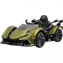 Lamborghini Carro, Carrinho Elétrico Infantil a Bateria 12V 1 Assento com 2 Velocidades, DAKOTT HL528, Cinza