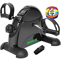 HOMGIM Mini Bicicleta Ergométrica Elétrica Ideal Para Idosos e Treino em Casa com Tela LCD, Preta.