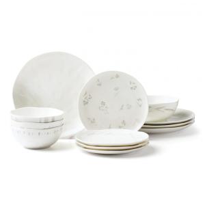 Conjunto de Aparelho de Jantar com 12 Peças, Material de Porcelana e Formato Redondo, LENOX 894223, Branco