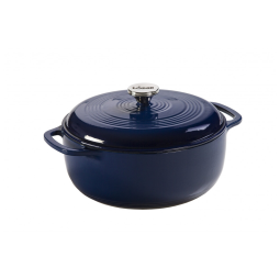 Panela de Ferro Fundido 6 Litros Forno Holandês Esmaltado e Antiaderente, LODGE EC6D32, Azul Marinho