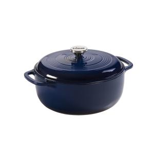 Panela de Ferro Fundido 6 Litros Forno Holandês Esmaltado e Antiaderente, LODGE EC6D32, Azul Marinho