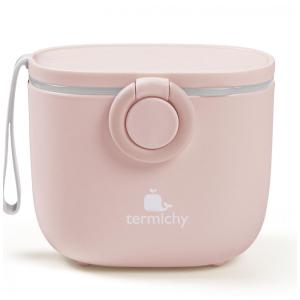 Dispenser Fórmula Bebê Termichy Rosa Claro Portátil com Alça e Colher 250g