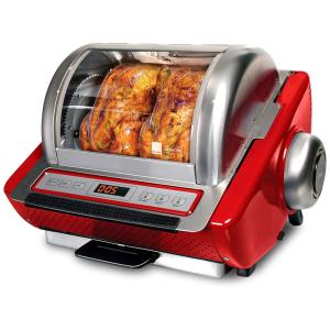 Churrasqueira Elétrica Grill Rotisserie com Controle de Temperatura, 110V, Ronco, Cinza