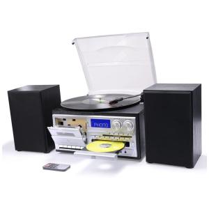 Toca Discos Retro 3 Velocidades com Alto Falantes, Gartopvoiz, Preto