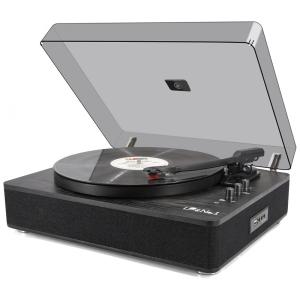 Toca Discos Retro com 3 Velocidades e Alto Falantes Estéreo, LPNo1, Preto