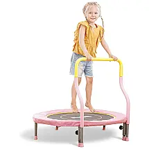 F Cama Elastica Infantil com Corrimão Ajustável para até 70 kg, PELPO Kids F 38PY, Rosa