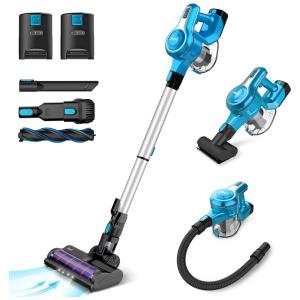Aspirador de Pó Multifuncional INSE sem Fio Recarregável 10 em 1 com 2 Baterias, 110V 300W, Azul