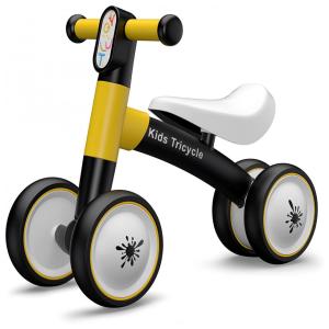 Bicicleta sem Pedal Infantil com 4 Rodas para Crianças de 1 a 4 Anos, Amarela e, ANCAIXIN, Amarelo