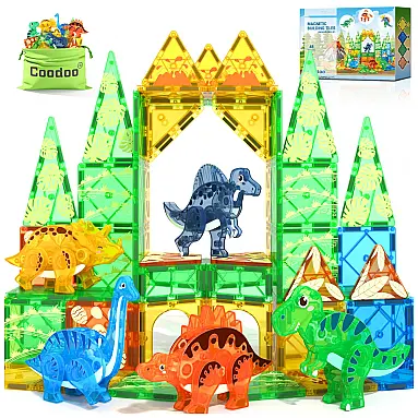 Blocos Magnéticos de Dinossauros 3D