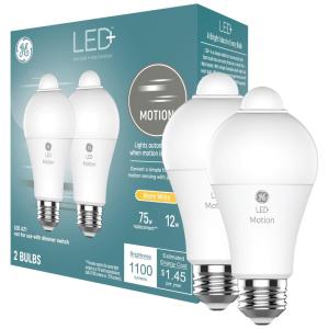 GE Lâmpada LED Sensor de Movimento 1100LM, 75W Frio, 2 Un, GE LIGHTING 93129313, Branco