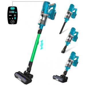 Aspirador de Pó Multifuncional sem Fio com Acessórios, Painel LED e Sucção Potente 28000PA, 110V 400W, UMLo HairS9, Prata