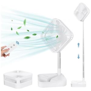 Ventilador de Mesa Portátil com Altura Ajustável, Controle Remoto e Bateria Recarregável 7200mah, COMIX FK12, Branco