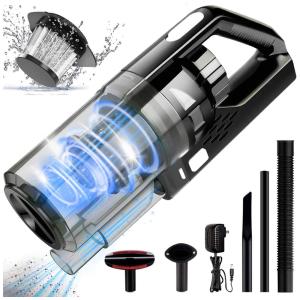 Aspirador de Pó Automotivo Portátil 8KPA Recarregável 150W, HWOOK, Preto