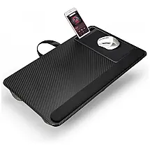 Mesa de colo para laptop, mesa de laptop de escritório em casa para sofá cama com mouse pad, descanso de pulso e suporte para telefone serve