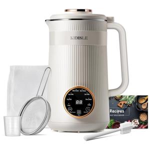 Máquina de Leite Vegetal 8 em 1, 950mL com Tela LED e Funções Início Retardado, Manter Quente e Ferver Água, KIDISLE, Creme