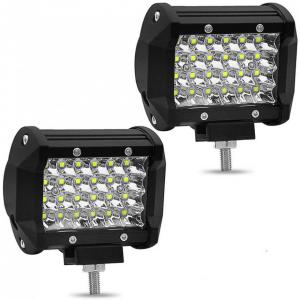 Farol de Milha LED Off Road 14400 Lúmens 144W em 4 Linhas 24 Leds 10cm Aplicável 12 e 24V