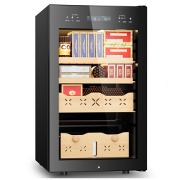 Umidor para Charutos Elétrico 65L com Capacidade para 500 Charutos, Gaveta de Madeira em Cedro Espanhol e Display Digital LED, 110V, Mojgar