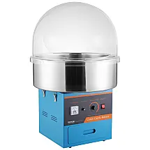 Máquina de Algodão Doce Elétrica Profissional com Tampa, Colher de Açúcar e Gaveta, 110V, VEVOR, Azul