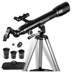 Telescópio Astronômico 233x com Oculares Avançadas, FREE SOLDIER, Preto
