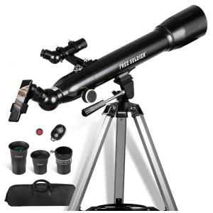 Telescópio Astronômico 233x com Oculares Avançadas, FREE SOLDIER, Preto
