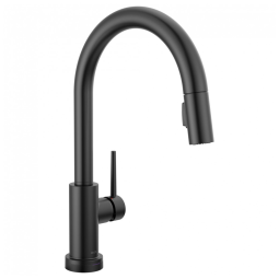 Torneira Cozinha com Tecnologia Touchless e Pulverizador Pull Down, Delta 9159TL-BL-DST, Preto Fosco