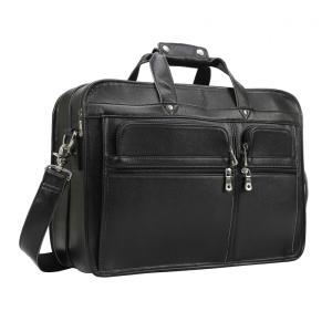 Bolsa Maleta de Couro Masculina para Laptop, TEXBO, Preto