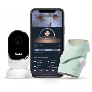 Baba Eletrônica com Câmera em HD e e Dream Sock Indicador de Qualidade do Sono, Owlet, Branca