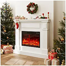 Lareira Elétrica FODINGHILL com Console de Madeira 109 cm (43") Insert 58 cm (23") 1400 W Timer 8h Uso Interno