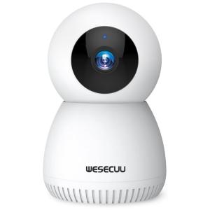 Câmera de Segurança Interna sem Fio 1080p com App de Controle e Visão Noturna, WESECUU, Branca