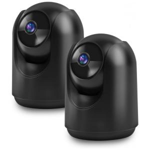 Câmera de Segurança 2K com Detecção de Movimento e Visão Noturna, 2UN, FINYOO, Preta