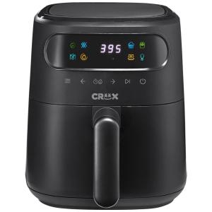 Fritadeira Elétrica Air Fryer 3L com Tecnologia TurboCrisp, Controle de Temperatura e Desligamento Automático, 110v 1300W, CRUX, Preta