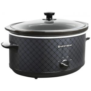 Panela Elétrica Slow Cooker West Bend Preta 5,7L Cerâmica Oval Tampa de Vidro 330W 110V