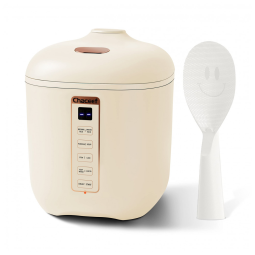 Mini Panela de Arroz Elétrica 1,2L com Função de Atraso e Manutenção do Temporizador, 110V, CHACEEF FB1201, Bege