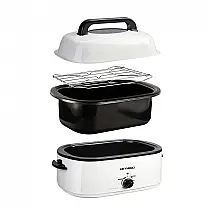 Panela Elétrica 22 Litros em Aço Inoxidável com Controle de Temperatura, 110V 1450W, HEYNEMO, Branca