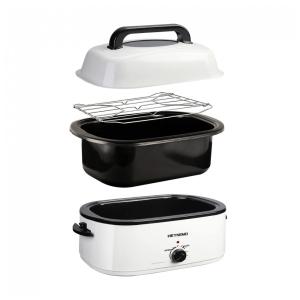 Panela Elétrica 22 Litros em Aço Inoxidável com Controle de Temperatura, 110V 1450W, HEYNEMO, Branca