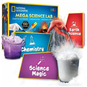 Kit de Ciências National Geographic Mega Science Lab para Crianças com 130 Experimentos Fáceis, Incluindo Ciências da Terra, Blue Marble