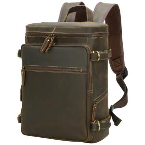 Mochila Vintage de Couro para Laptop, UNIQUE RETRO BAG, Marrom