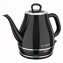Chaleira Elétrica 1L com Fechamento Automático e Proteção de Fervura, 110V 1500W, Anfilank JK156A, Preto